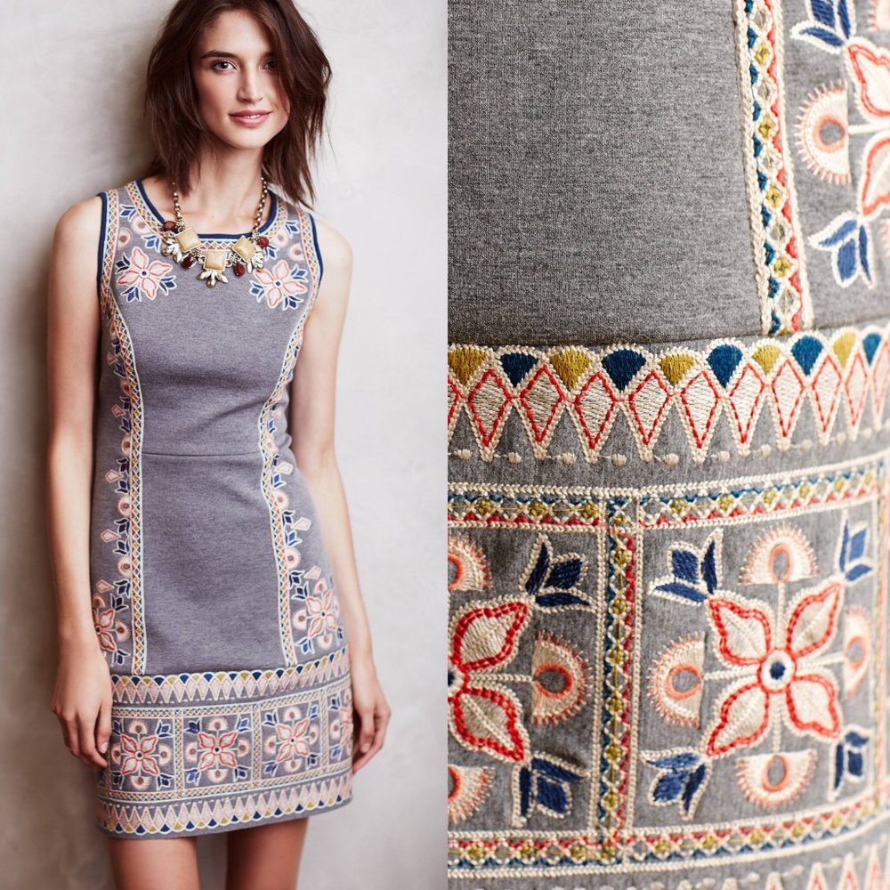 Anthro Maeve Neoprene Shift Dress